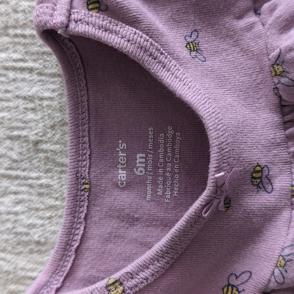 Matching Twin Girls Onesie Bundle Purple 6 Months - Picture 2 of 2